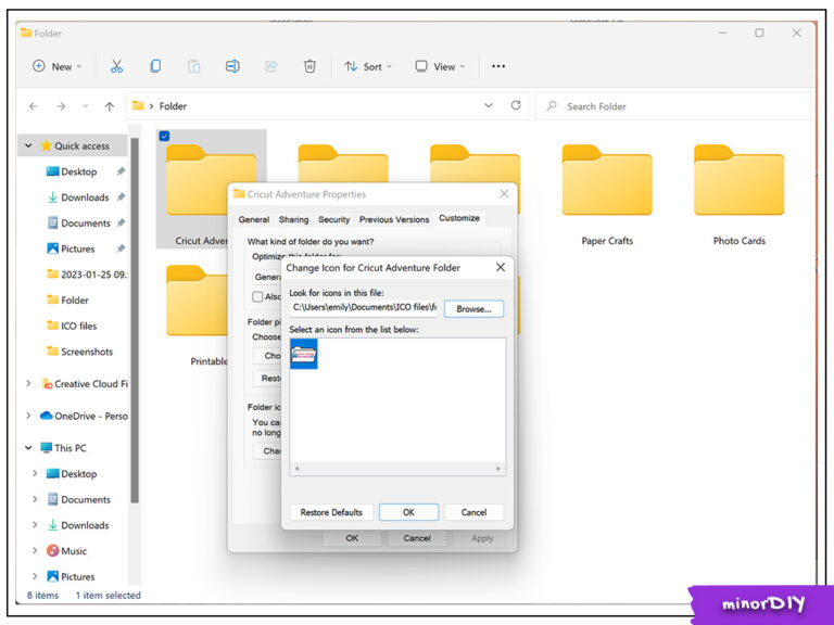 How to change icons for folders or files on your computer » minorDIY
